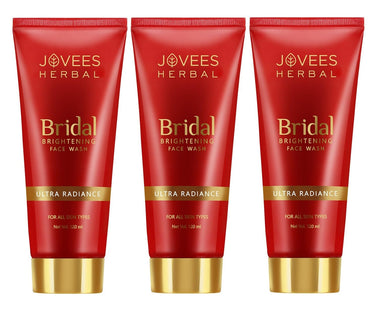 Jovees Herbal Bridal Brightening Face Wash | Ultra Radiance | For Brightening Skin | Reduces Dark Spot | For All Skin Types 120 Ml (Pack Of 3)